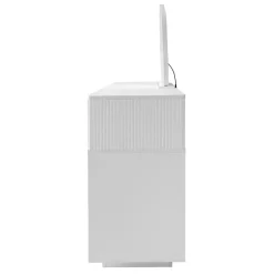 Coiffeuse 100 cm blanche avec miroir LED 3 modes, tiroirs spacieux et caisson coulissant, style moderne
