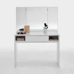 Coiffeuse 1 Tiroir 2 Niches avec Miroir - Schminki