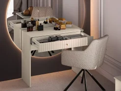 Coiffeuse 1 tiroir beige 92 cm CALETTO