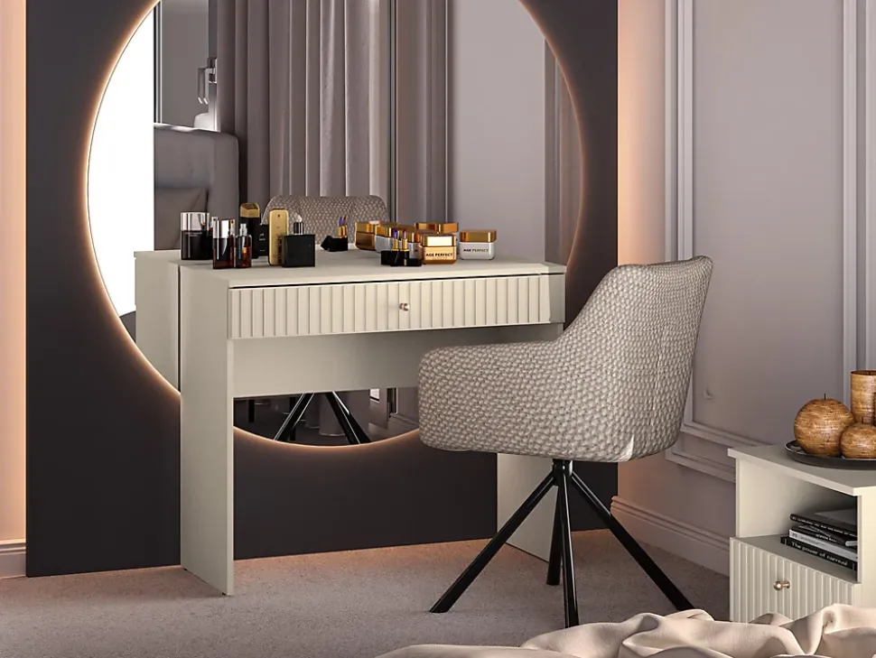 Coiffeuse 1 tiroir beige 92 cm CALETTO