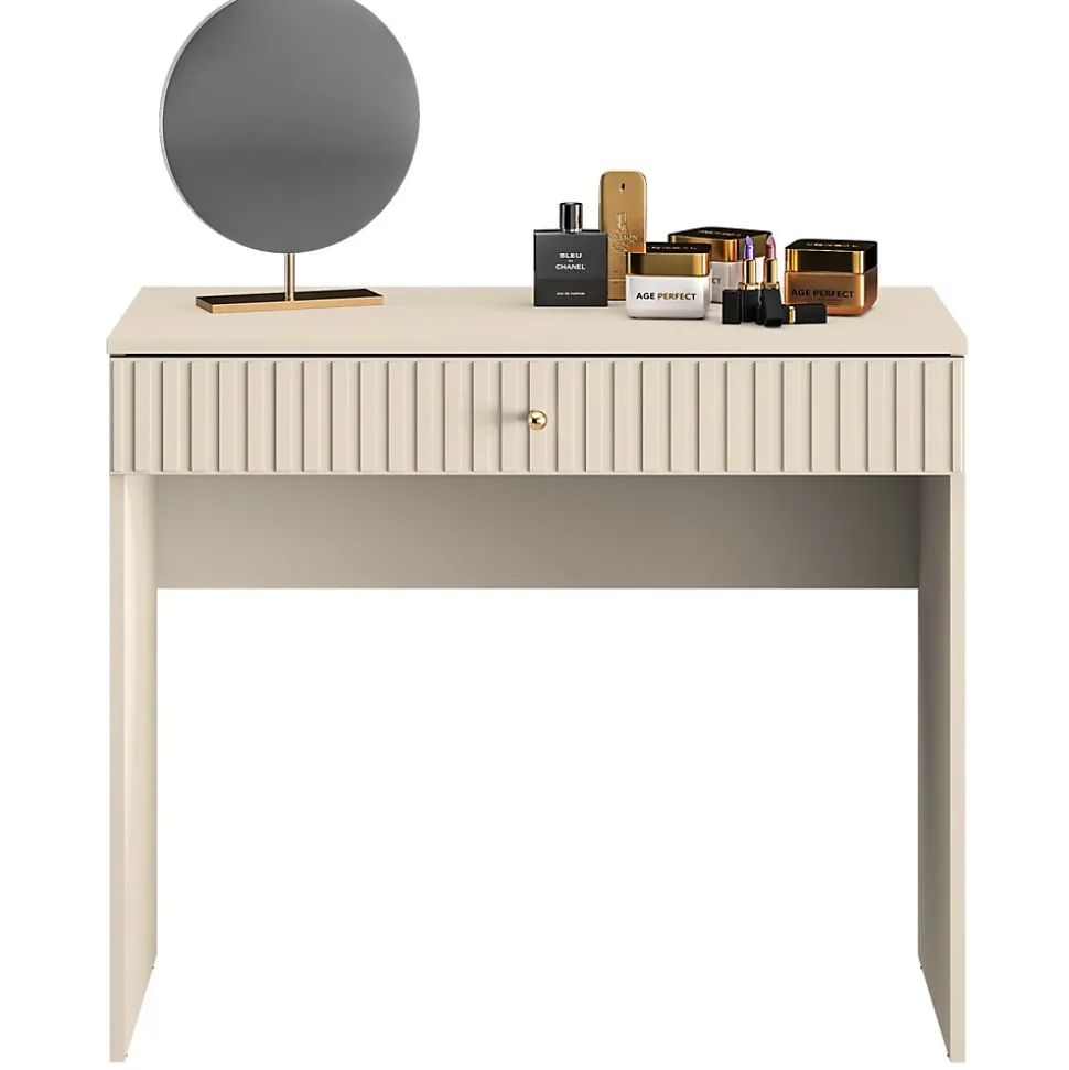 Coiffeuse 1 tiroir beige 92 cm CALETTO