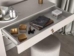 Coiffeuse 1 tiroir grège 92 cm SELGIN