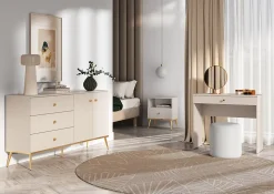 Coiffeuse 1 tiroir grège 92 cm SELGIN