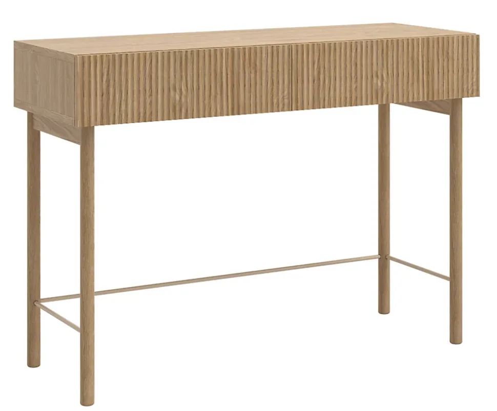 Coiffeuse 1 tiroir sur pied chêne huilé 110 cm NOLIE