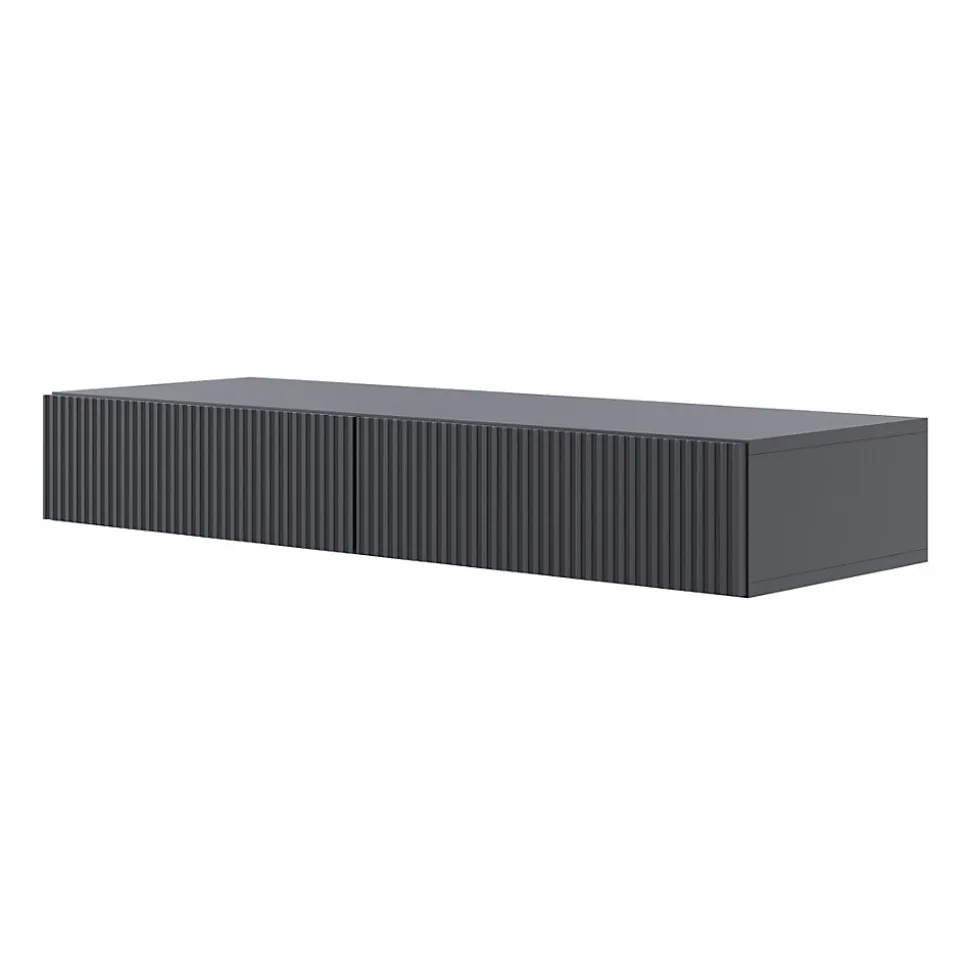 Coiffeuse 1 tiroir suspendue noire 110 cm VELDIO