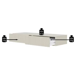 Coiffeuse 1 tiroir suspendue blanche 110 cm VELDIO