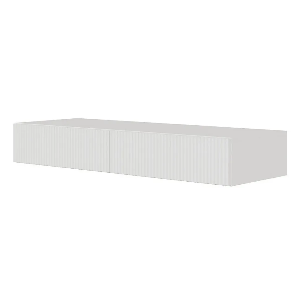 Coiffeuse 1 tiroir suspendue blanche 110 cm VELDIO