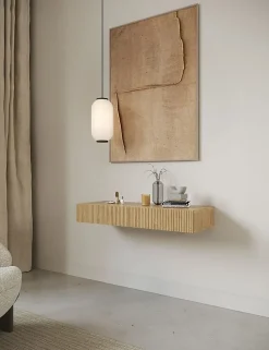 Coiffeuse 1 tiroir suspendue chêne huilé 110 cm NOLIE