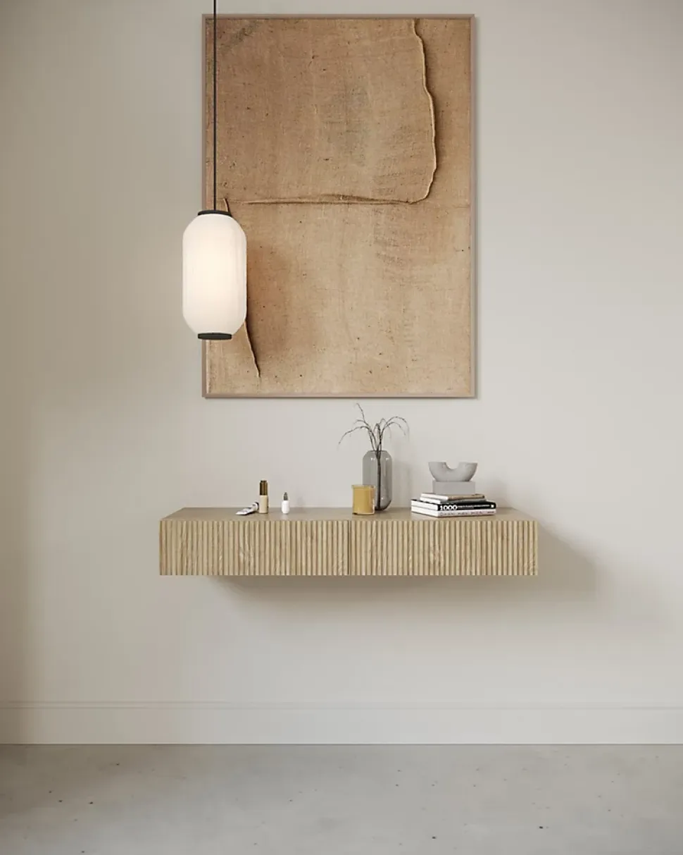 Coiffeuse 1 tiroir suspendue chêne huilé 110 cm NOLIE