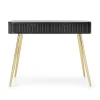 Coiffeuse 2 tiroirs façades laminées noire pieds noirs 110 cm ZOVA
