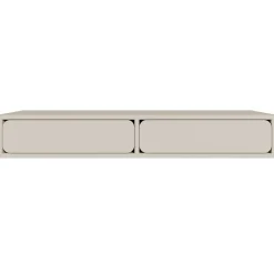 Coiffeuse 2 tiroirs suspendue grège 110 cm WUWU