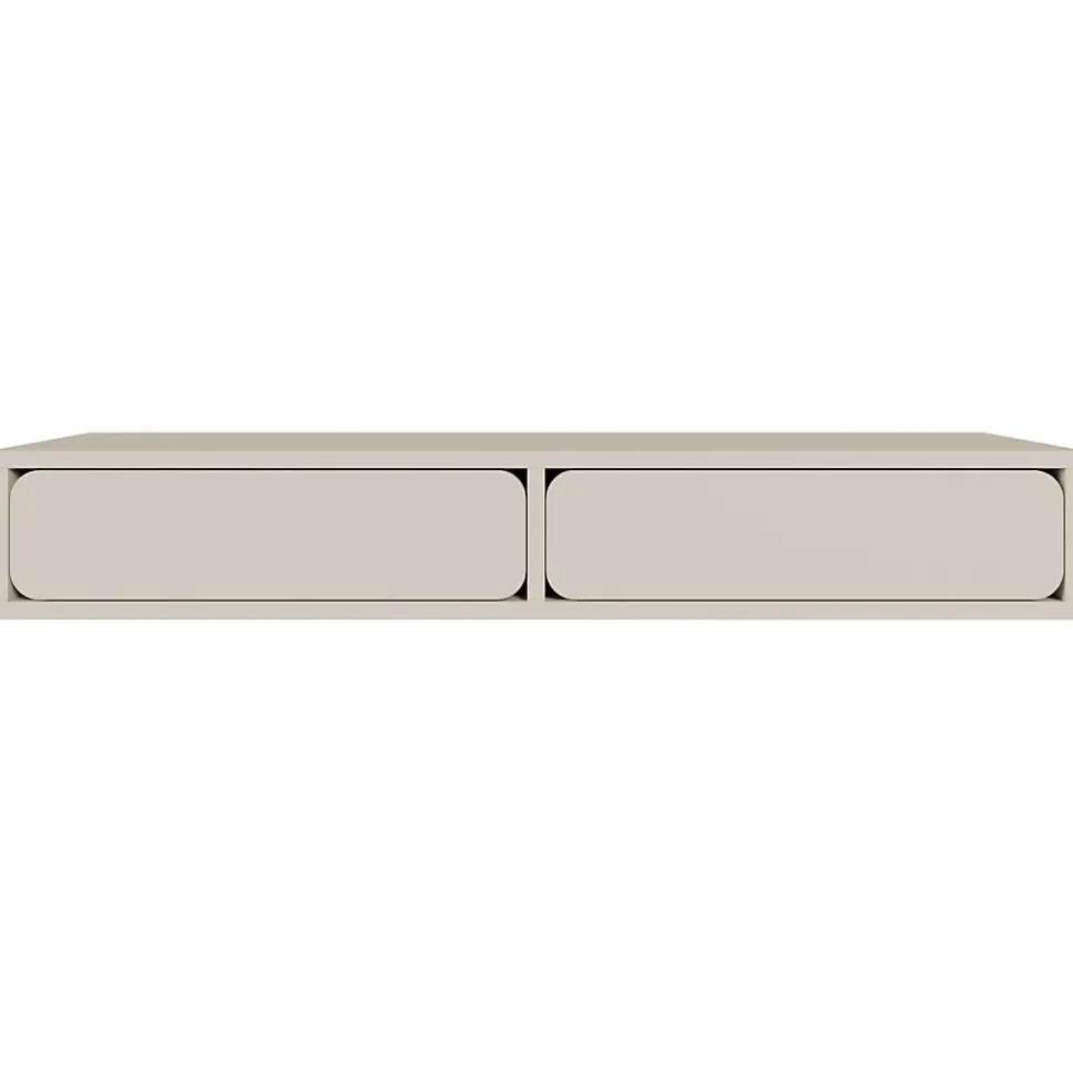 Coiffeuse 2 tiroirs suspendue grège 110 cm WUWU