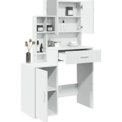 Coiffeuse avec armoire blanc 80x35x132 cm