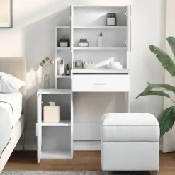 Coiffeuse avec armoire blanc 80x35x132 cm
