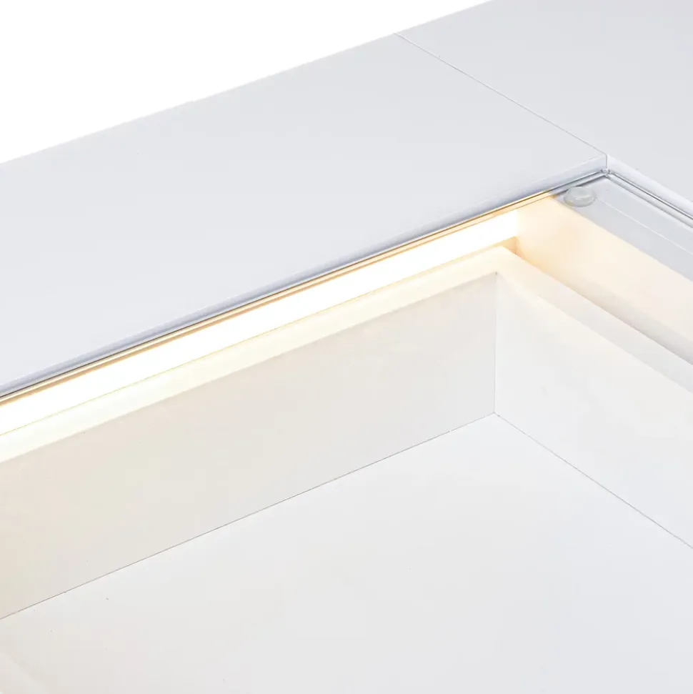Coiffeuse avec éclairage LED Blanc 92 cm+ 6 Tiroir
