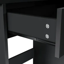 Coiffeuse avec LED Miroir SIRHONA Noir 70x40x140cm Table de Maquillage avec Grands Tiroirs et étagères