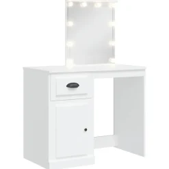 Coiffeuse avec lumières LED blanc 90x42x132,5 cm