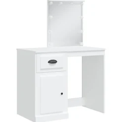 Coiffeuse avec lumières LED blanc 90x42x132,5 cm