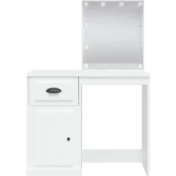 Coiffeuse avec lumières LED blanc 90x42x132,5 cm