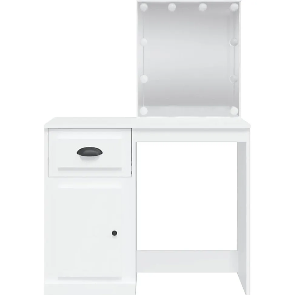 Coiffeuse avec lumières LED blanc 90x42x132,5 cm