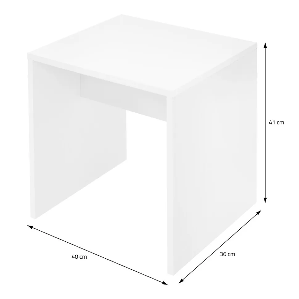Coiffeuse avec miroir + 2 tiroirs et tabouret de maquillage blanc 100x40x140 cm