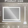 Coiffeuse avec Miroir LED 6 Tiroirs Blanc 92x 55 cm