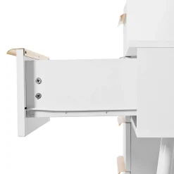 Coiffeuse avec Miroir LED - Table de Maquillage Moderne avec 3 Tiroirs et Rangement Fermé - Sans Tabouret - Blanc - 100x40x124 cm