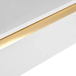 Coiffeuse avec Miroir LED - Table de Maquillage Moderne avec 3 Tiroirs et Rangement Fermé - Sans Tabouret - Blanc - 100x40x124 cm