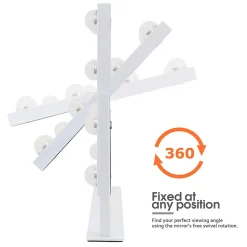 Coiffeuse Avec Miroir LED 3 Tiroirs Blanc 115x 55 cm
