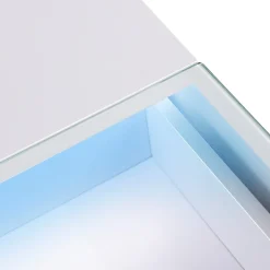 Coiffeuse Avec Miroir LED 3 Tiroirs Blanc 115x 55 cm