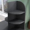 Coiffeuse avec Miroir SIRHONA Noir 70x40x140cm Table de Maquillage + Grands Tiroirs + Nombres étagères