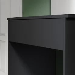 Coiffeuse avec Miroir SIRHONA Noir 70x40x140cm Table de Maquillage + Grands Tiroirs + Nombres étagères