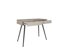 Coiffeuse, blanc, pieds dorés, 102 x 79 x 50 cm