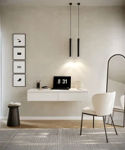 Coiffeuse bureau 2 tiroirs blanc 120 cm BEMMI