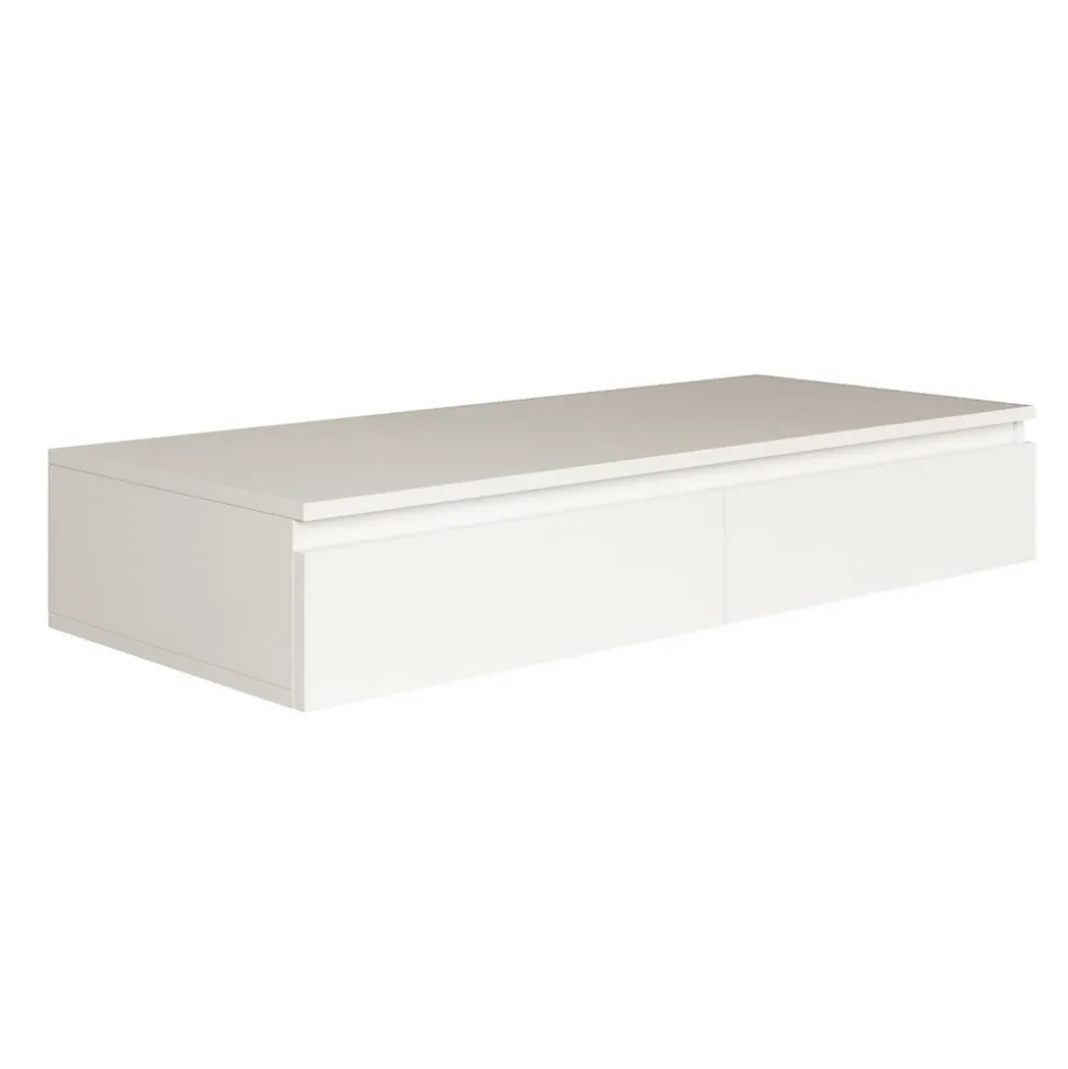 Coiffeuse bureau 2 tiroirs blanc 120 cm BEMMI