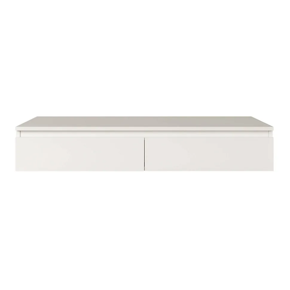 Coiffeuse bureau 2 tiroirs blanc 120 cm BEMMI