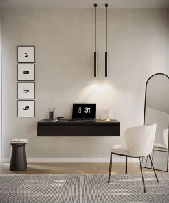 Coiffeuse bureau 2 tiroirs noire 120 cm BEMMI