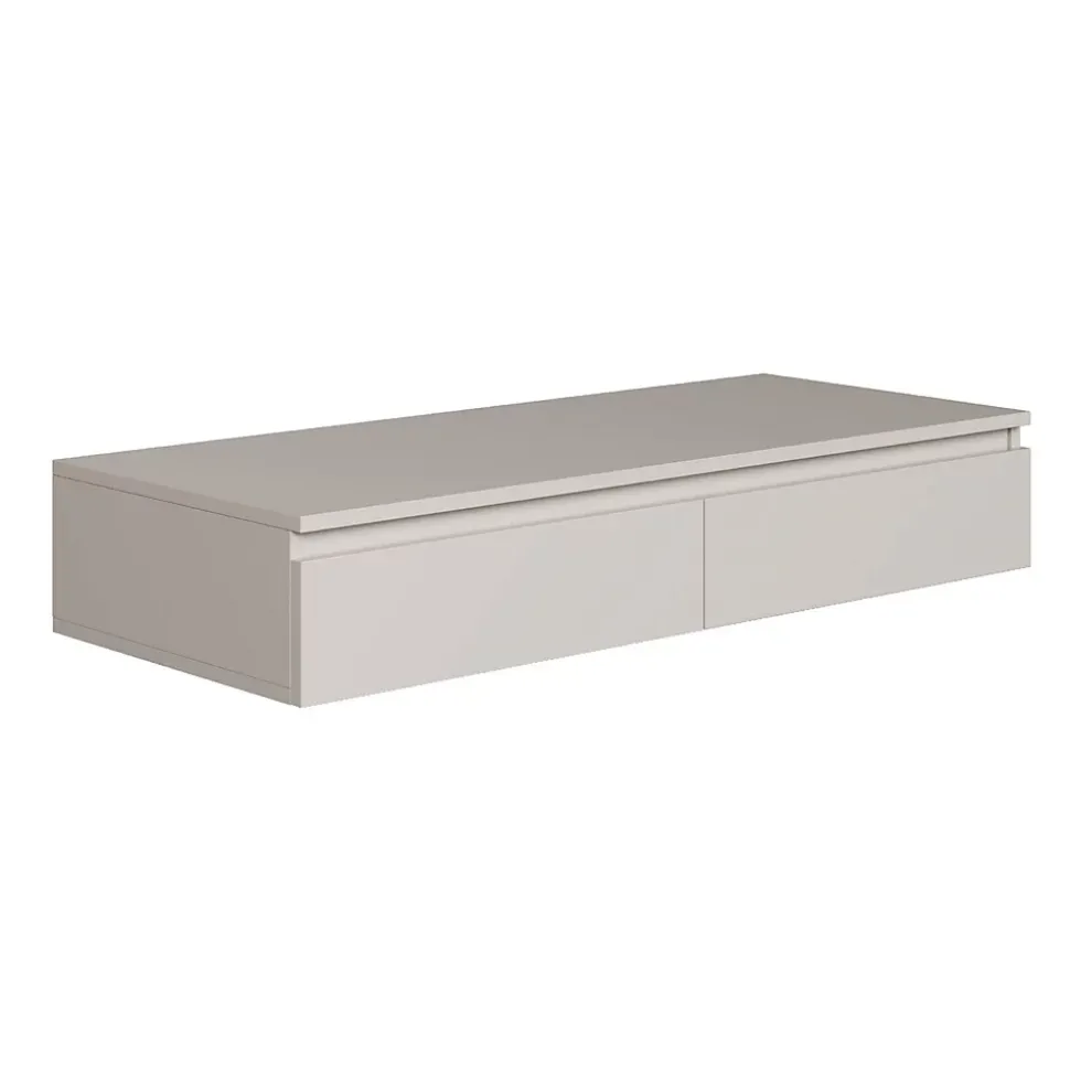 Coiffeuse bureau 2 tiroirs grège 120 cm BEMMI