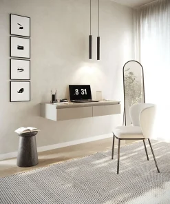 Coiffeuse bureau 2 tiroirs grège 120 cm BEMMI