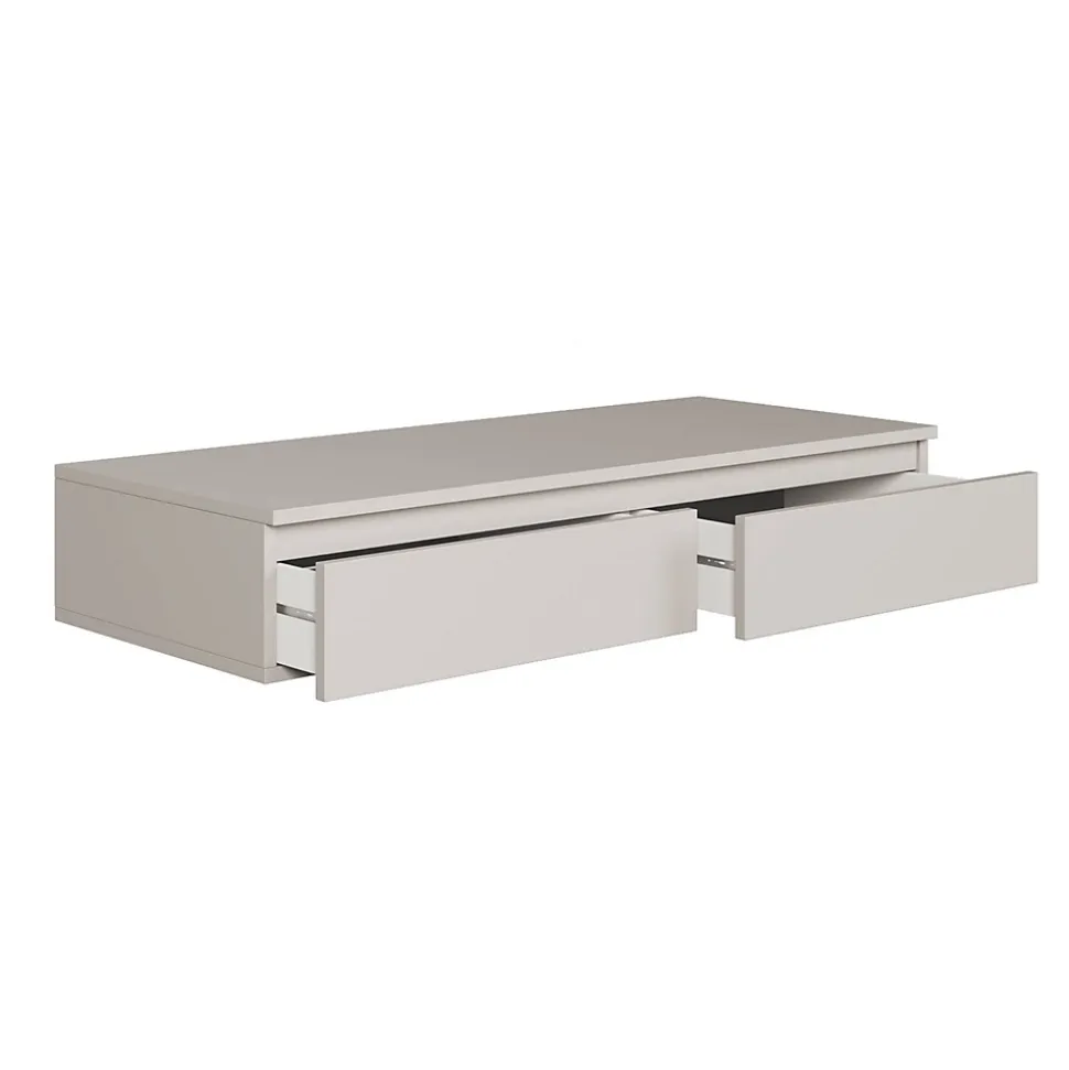 Coiffeuse bureau 2 tiroirs grège 120 cm BEMMI