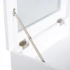 Coiffeuse design scandinave table de maquillage multi-rangements miroir pliable 60L x 50l x 86H cm pin et MDF blanc