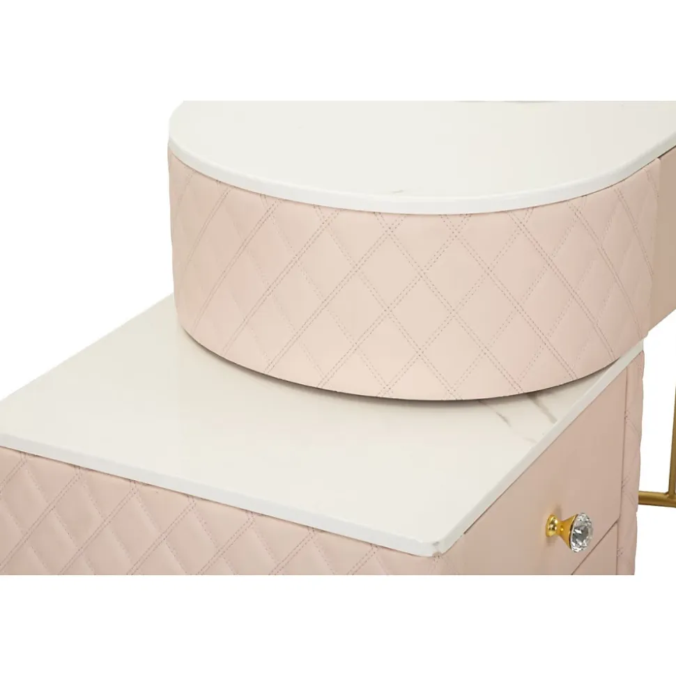 Coiffeuse effet matelassé avec tabouret Sharon