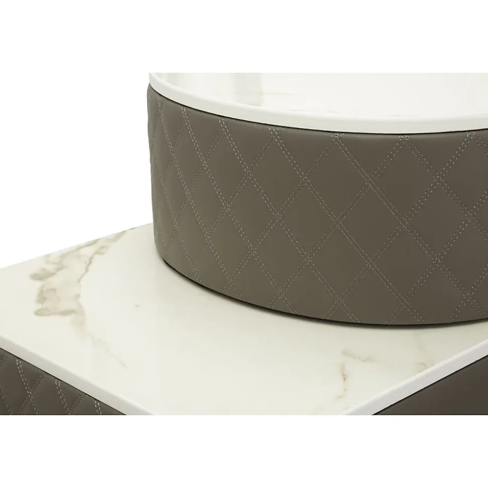 Coiffeuse effet matelassé avec tabouret Sharon