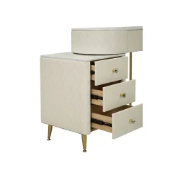Coiffeuse effet matelassé avec tabouret Sharon