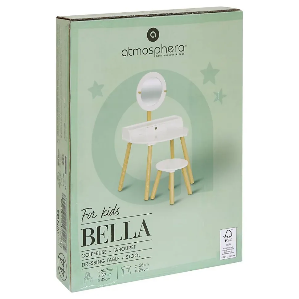 Coiffeuse enfant Bella blanc L60,7xp42xH89,2cm - Atmosphera
