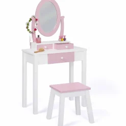 Coiffeuse enfant BETTANY avec miroir et tabouret