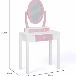 Coiffeuse enfant BETTANY avec miroir et tabouret
