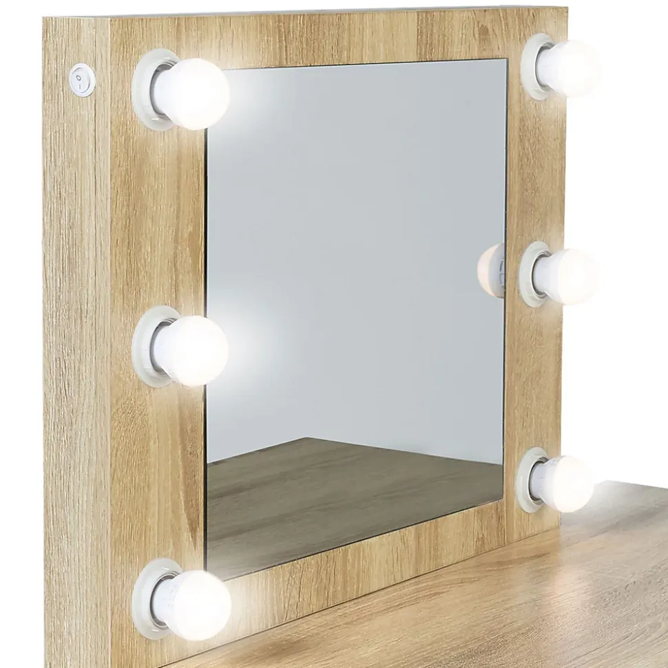 Coiffeuse LOUISA design industriel avec miroir LED