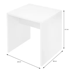 Coiffeuse moderne avec miroir + tabouret de maquillage en MDF blanc 90x38x138 cm