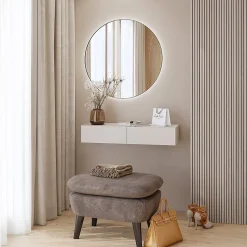 Coiffeuse murale 2 tiroirs Berenice Cachemire